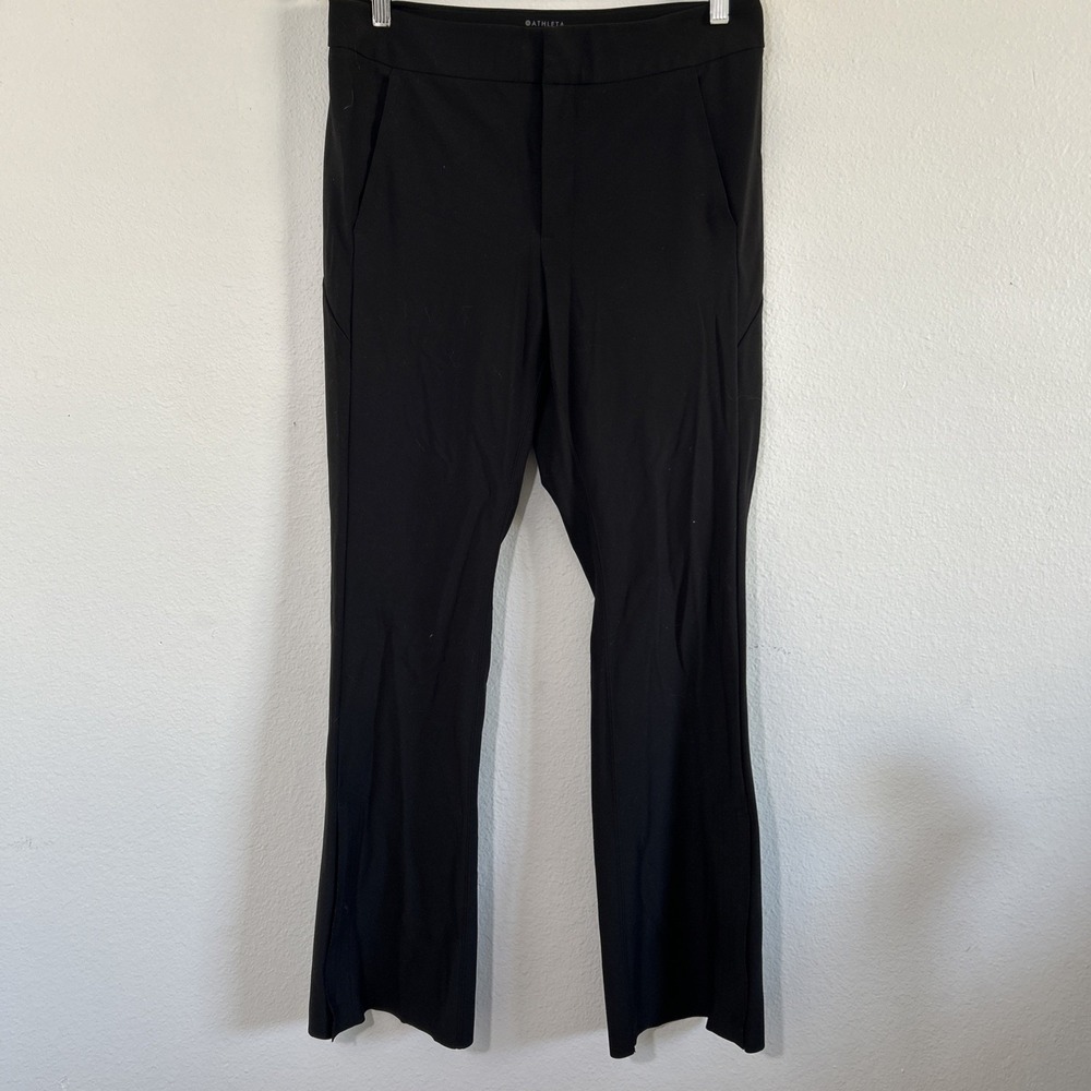 Athleta Pants Women 12 Black Stella Flare‎ Trouser Minimalist Office Core Casual